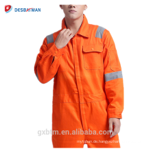 Angepasste Logo und Stil 65% Polyester 35% Baumwolle Twill Stoff Material reflektierende Sicherheit Overalls